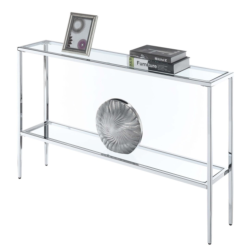 Convenience Concepts Nadia Chrome Console Table with Shelf