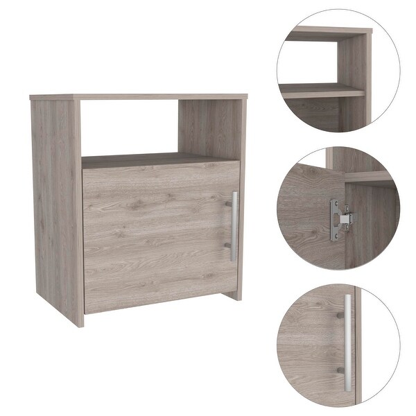 Modern Nightstand with 1 Open Shelf and 1 Door - - 37387782