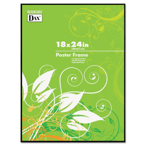 DAX Coloredge Poster Frame， Clear Plastic Window， 18 x 24， Black (N16018BT)