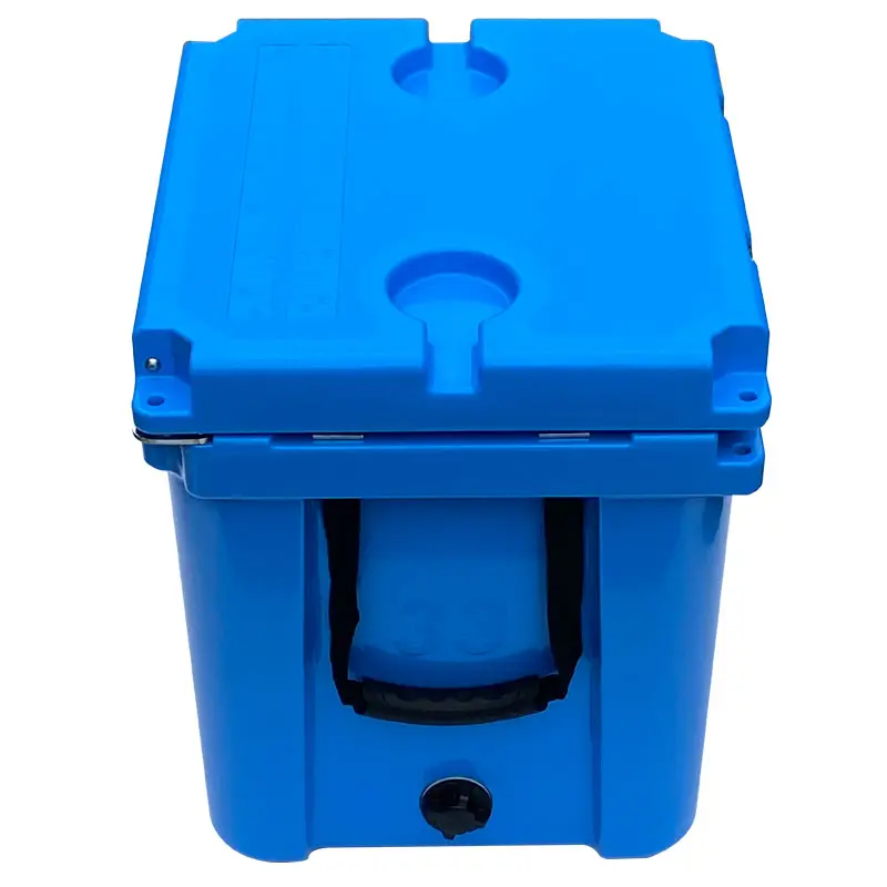 Portable plastic rotomolded wholesale small hiking fishing camping hard cooler box with custom logo printing