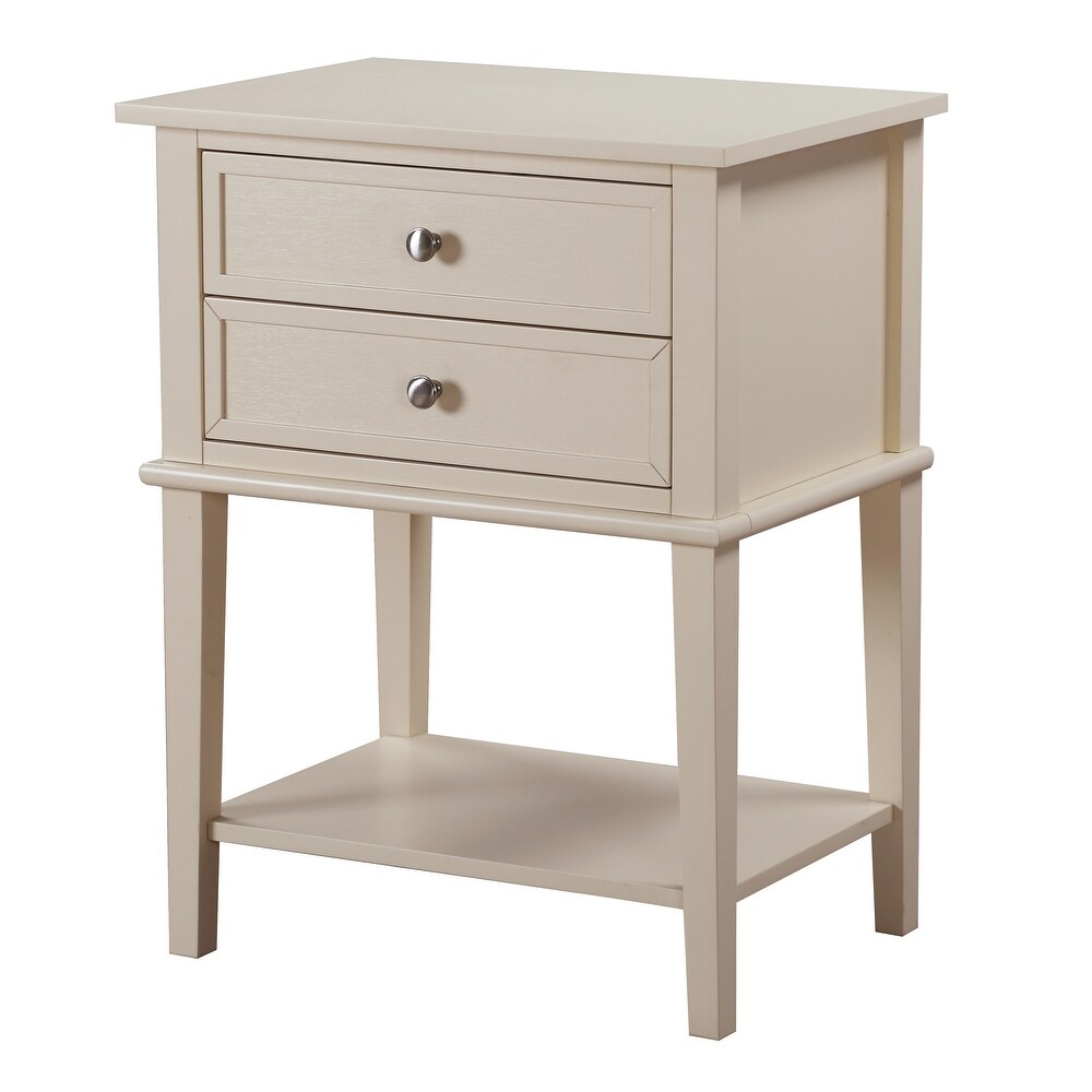 Wood Dove Tail Felt Lined Top Drawer End Table w/ Open Storage Shelf