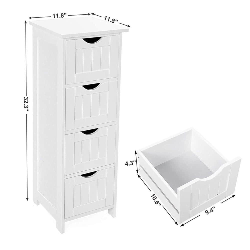 Nestfair 118 in W Space Saver Bathroom Storage Cabinet in White