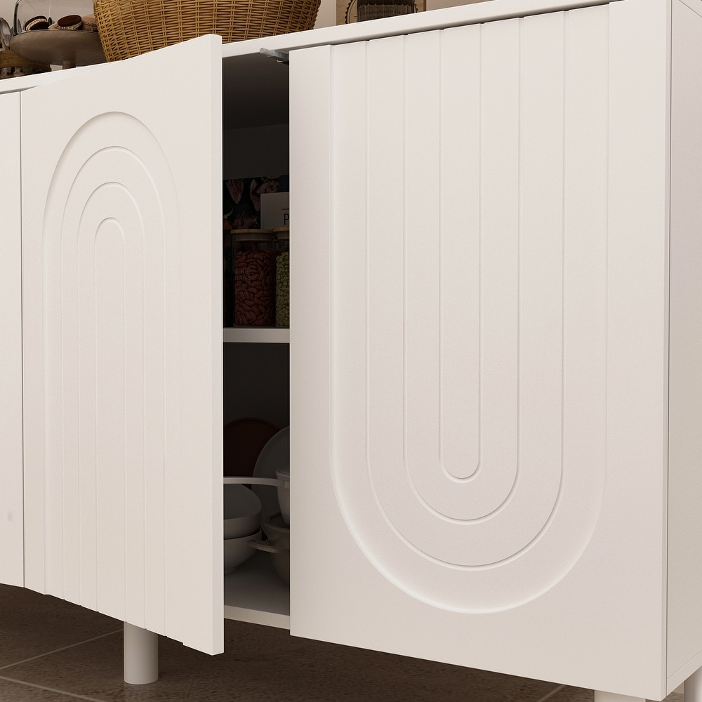 White MDF Sideboard Bookcase Kitchen Cabinet Buffet Credenza End Table