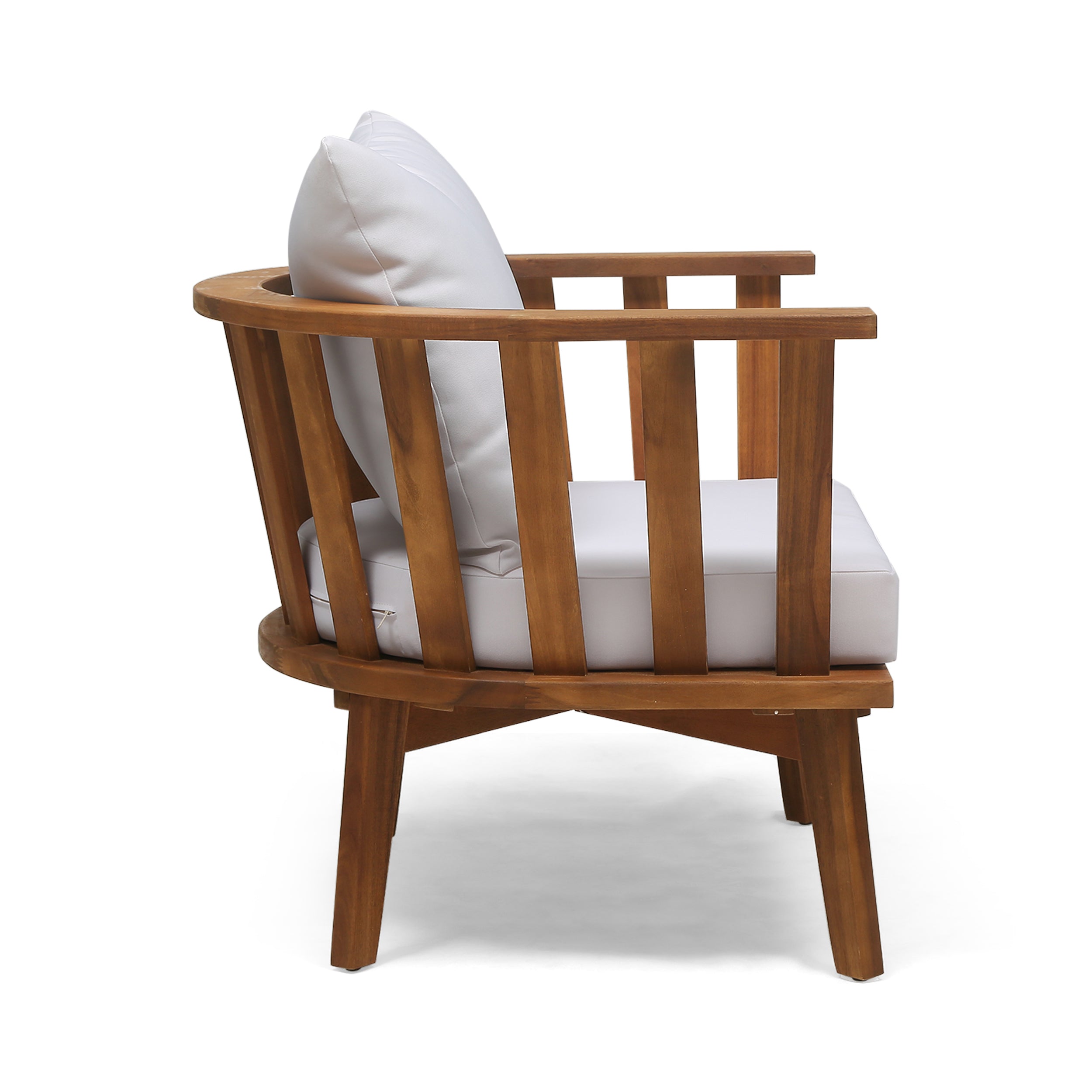 Simona Outdoor Acacia Wood Club Chair and Side Table Set