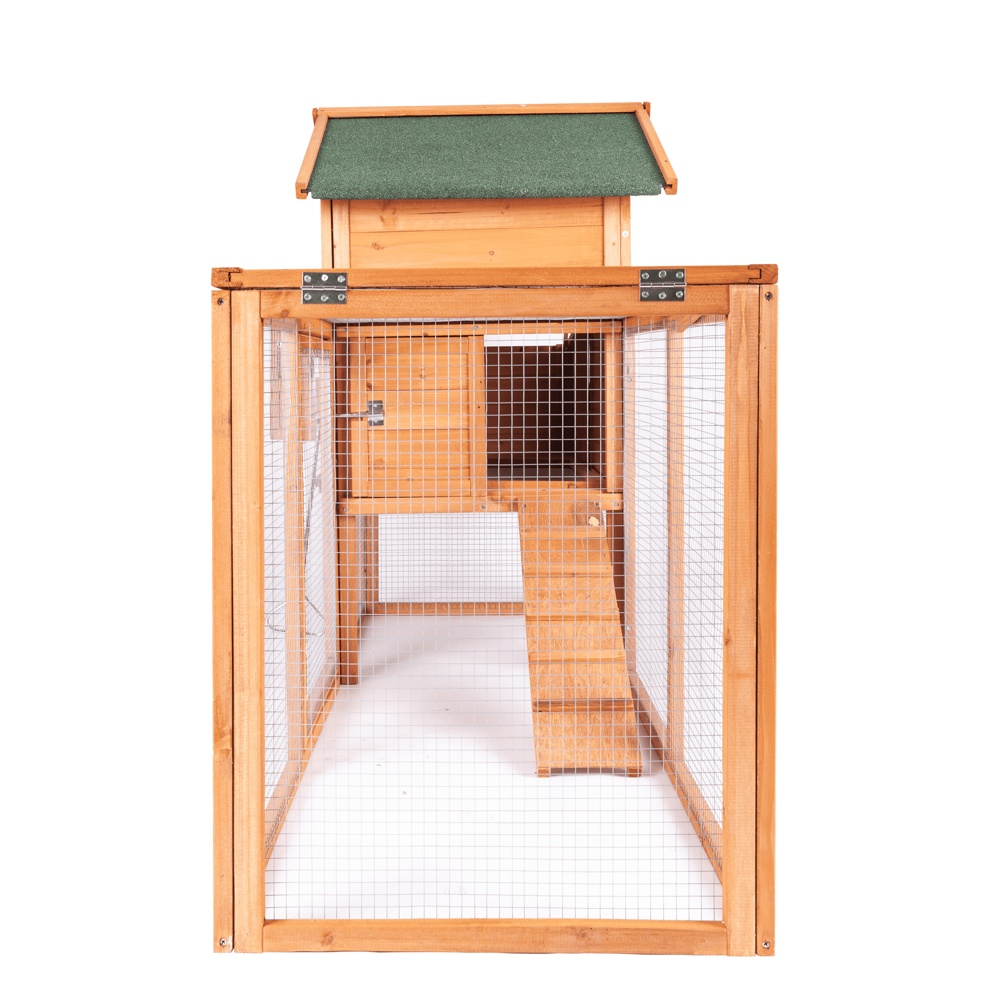 Chicken Coop for 2-4 Chcikens Outdoor Wooden 80'' Rabbit Hutch Poultry House with Chicken Run Cage， Egg Box and Waterproof Roof for Garden Backyard