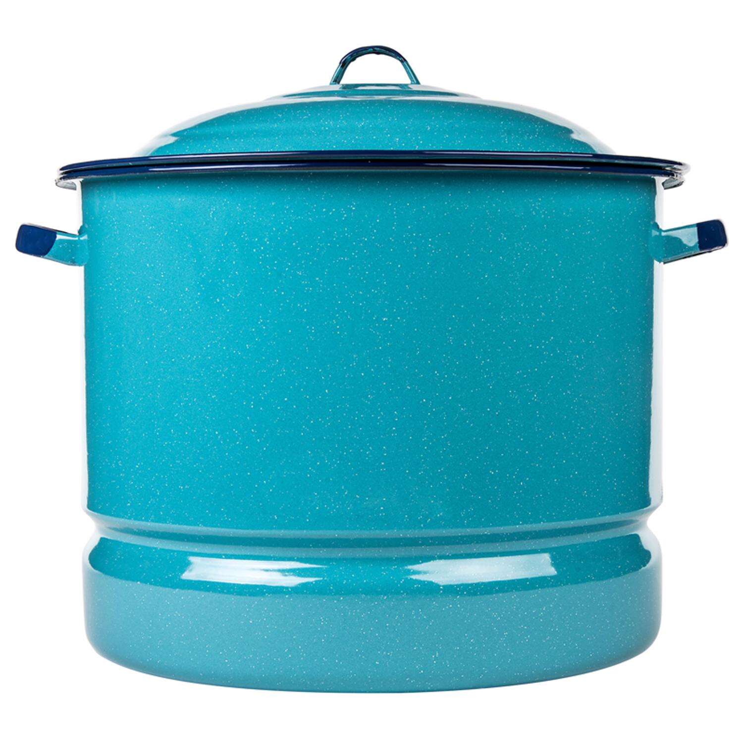 Cinsa Steel Steamer Pot 34 qt Turquoise