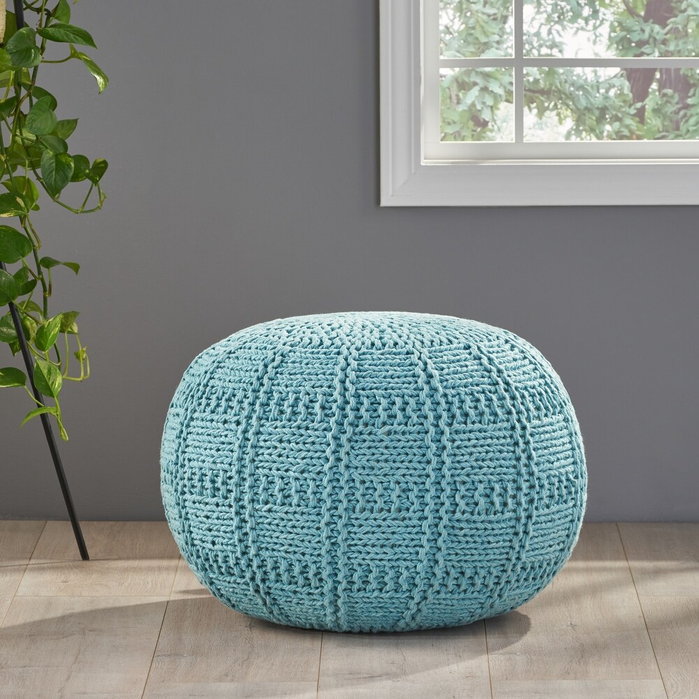 Yuny Handcrafted Modern Fabric Pouf by Christopher Knight Home