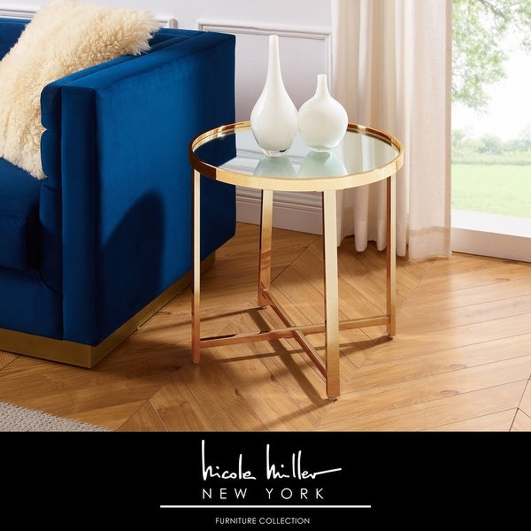 Maxen Mirrored Top End Table