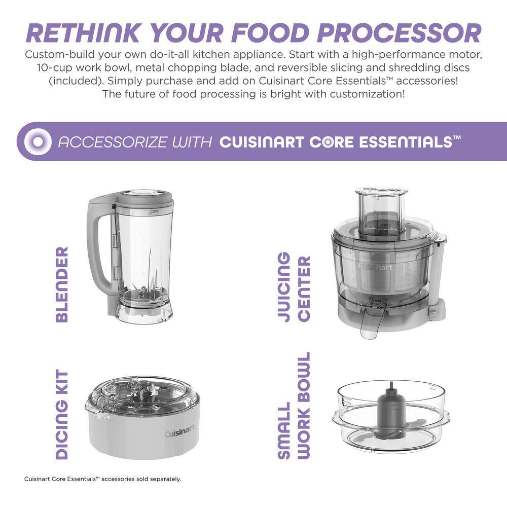 Cuisinart Core Custom 10-Cup Silver Food Processor with All-in-One Storage FP-110SS