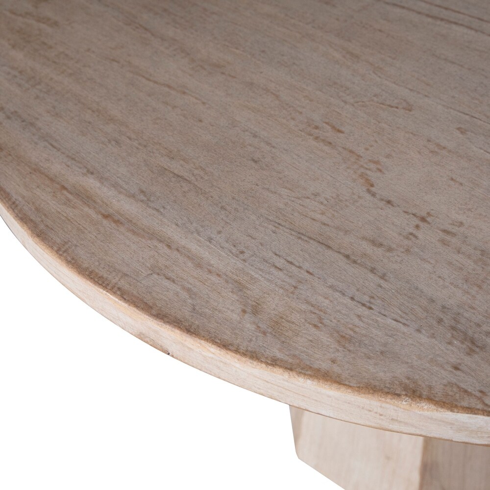 Xavier 48 inch Round Reclaimed Pine Light Wash Pedestal Dining Table