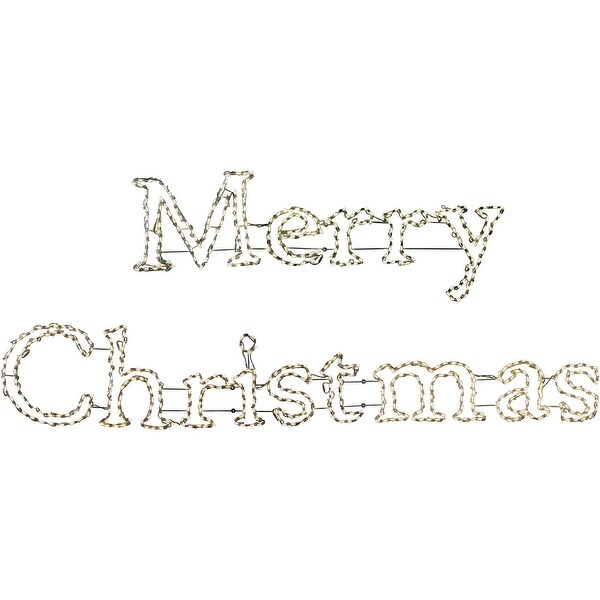 2Piece Merry Christmas Sign in Warm White