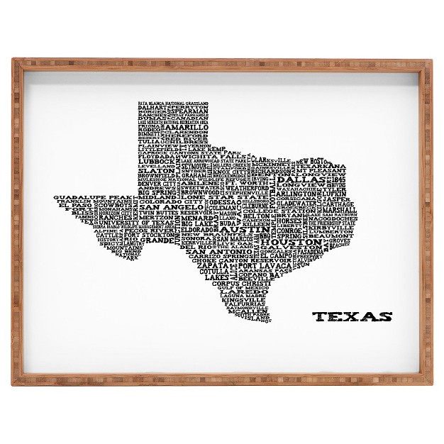 Restudio Designs Texas Map Rectangle Tray Orange Deny Designs