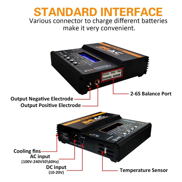 Supulse Imax Exac00005 B6 Ac Professional Balance Charger discharger System With Temperature Sensor Cooling Fans And Multi plug Adapter Line