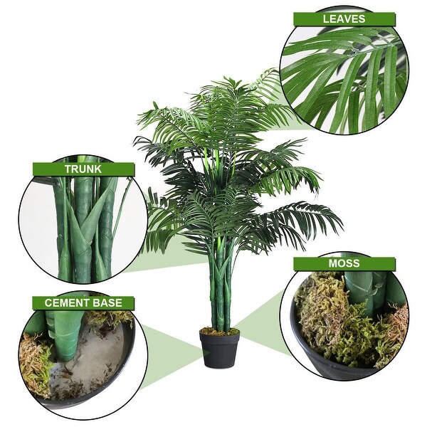 Gymax Artificial Areca Palm Decorative Silk Tree w/Basket 3.5 Feet