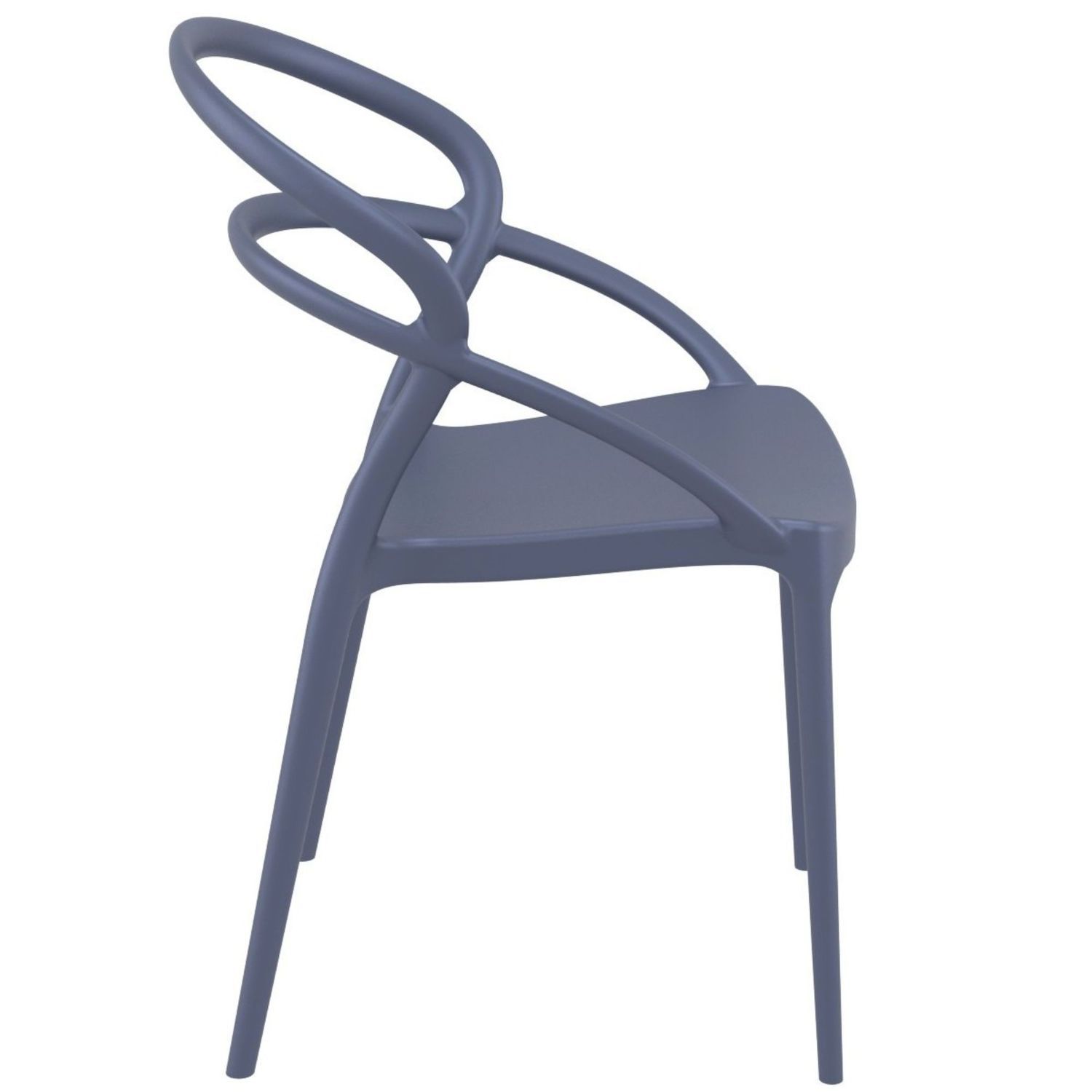 32.25 Gray Outdoor Patio Round Dining Chair