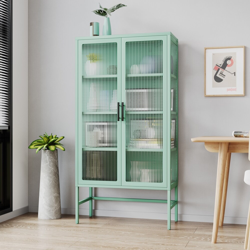 Glass Door with Adjustable Shelves Sideboard