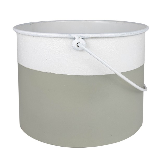 Dipped Bucket Gray Metal Foreside Home amp Garden