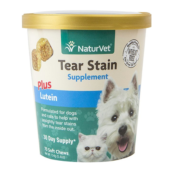 NaturVet Tear Stain Dog and Cat Soft Chews， 70 count