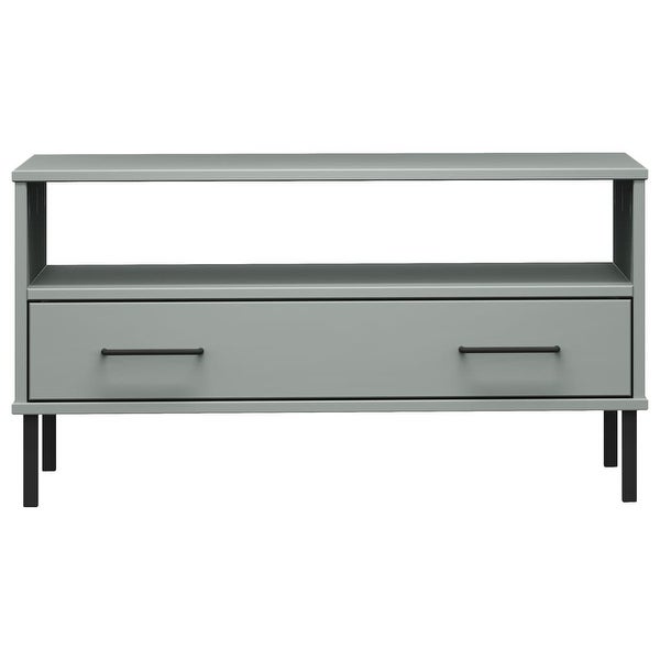 Coffee Table with Metal Legs Gray 33.5