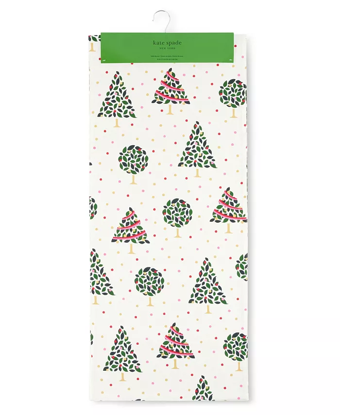 kate spade new york Holiday Confetti Acrobat Plaid Reversible Holiday Table Runner 15 x 72