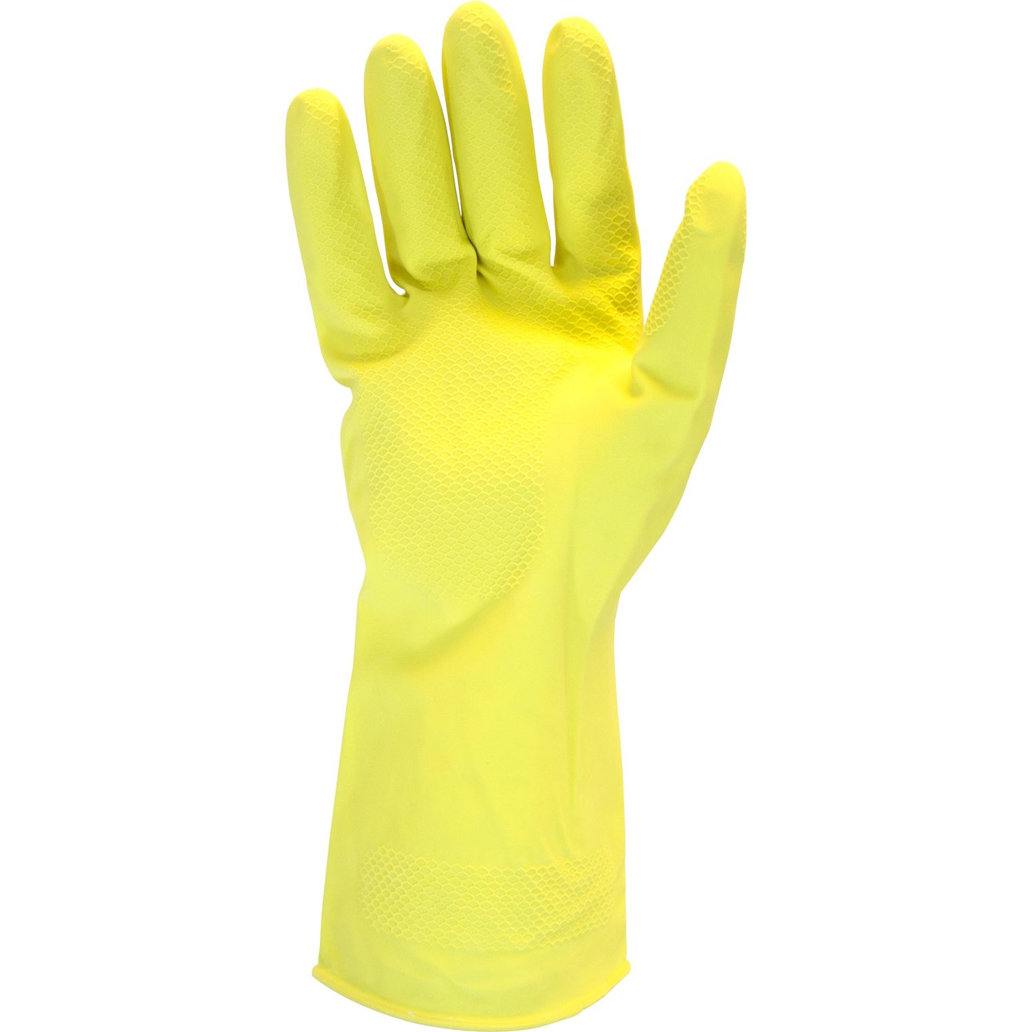 Yellow Flock Lined Latex Gloves by The Safety Zone SZNGRFYLG1S