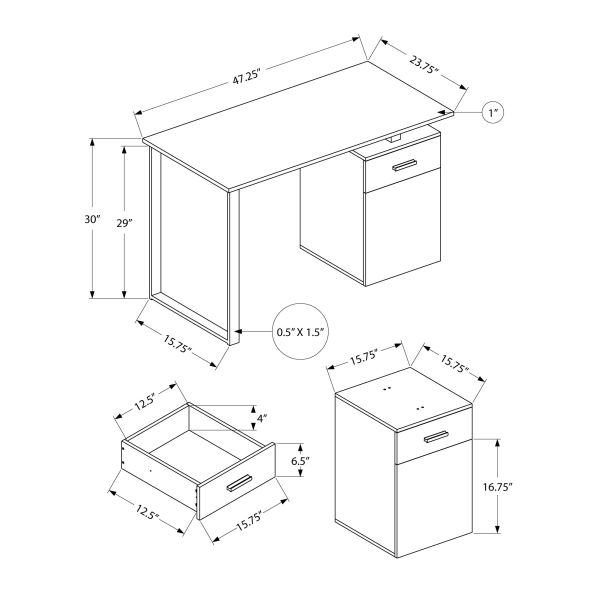 Computer Desk， Home Office， Laptop， Left， Right Set-up， Storage Drawers， 48