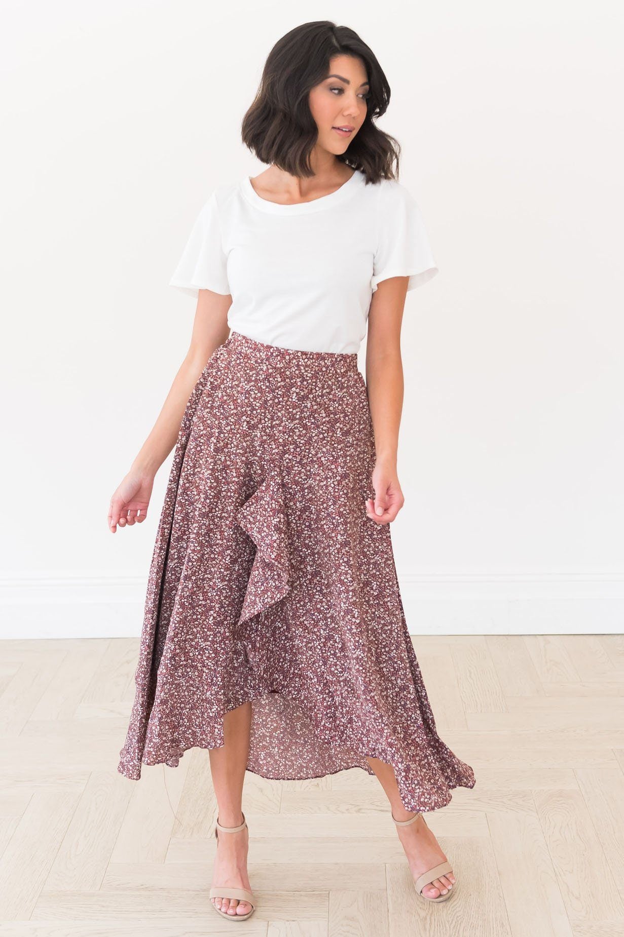 Stuck In A Dream Modest Ruffle Skirt