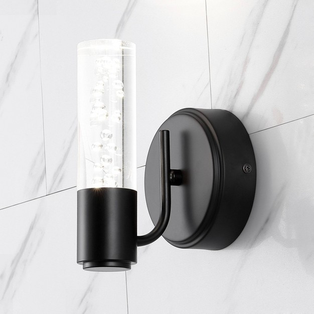 Led 1 light Bolha Minimalist Bubble Acrylic iron Wall Sconce Black Jonathan Y