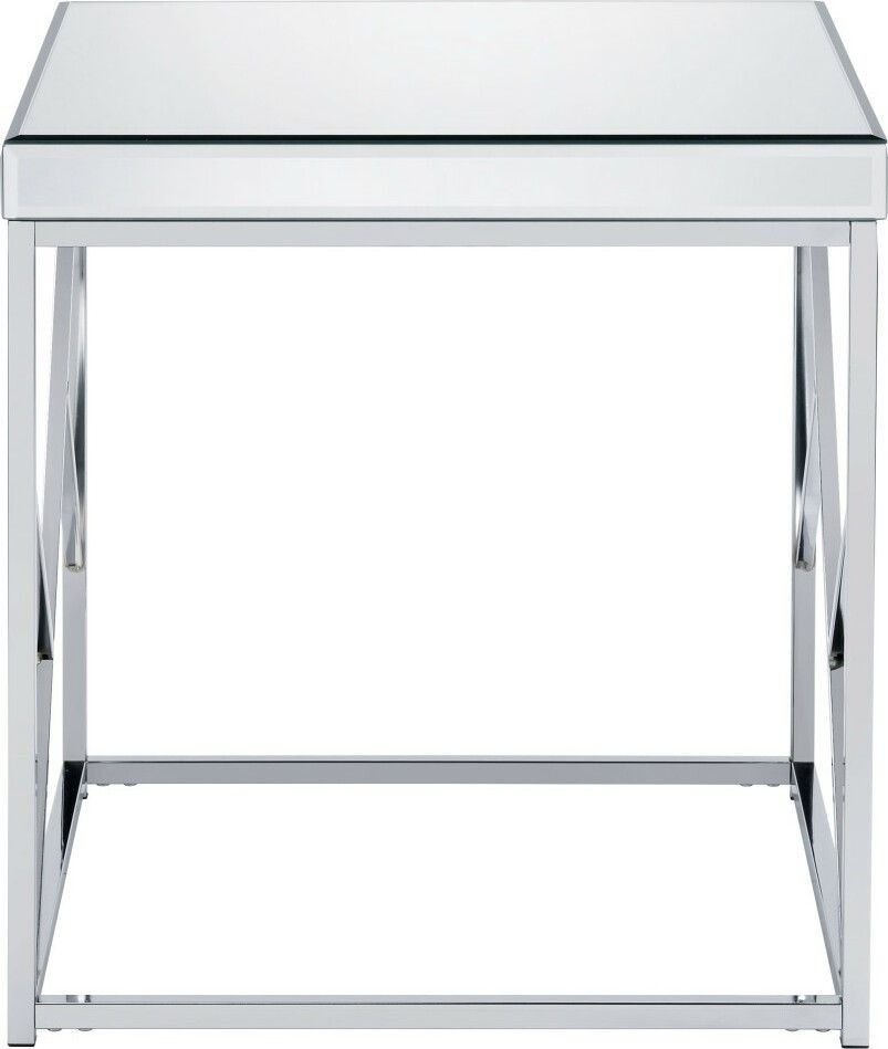 Evelyn MirrorTop End Table  Chrome