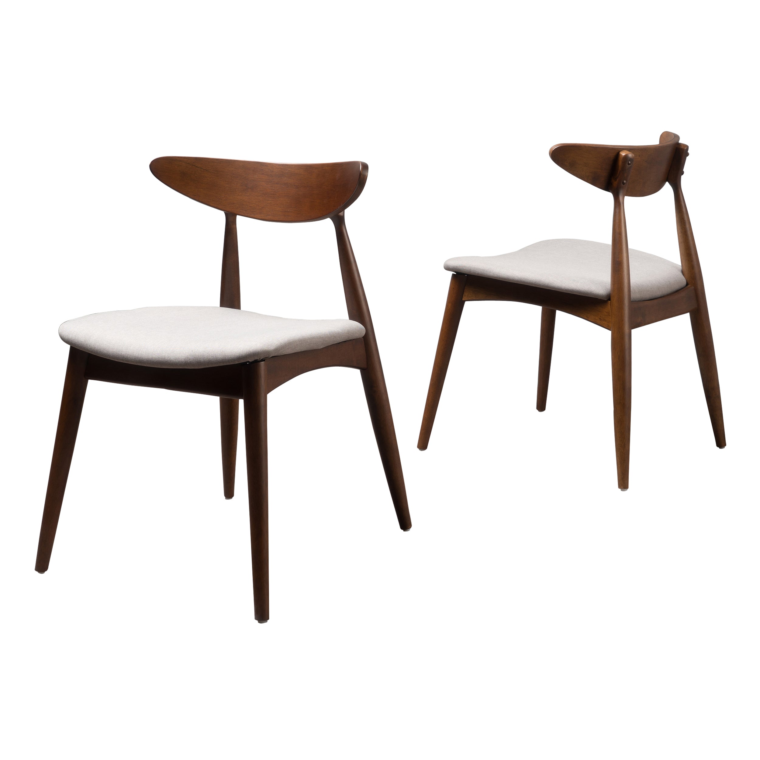 Issaic Mid-Century Modern Design Wood Dining Chairs (Set of 2)