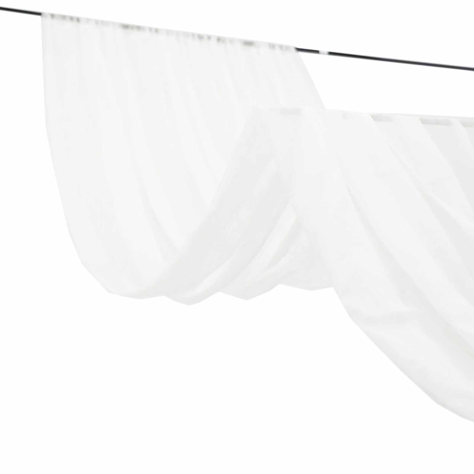 Premium White Chiffon Ceiling Drapery, Long Curtain Backdrop Panel With Rod Pocket 5ftx32ft