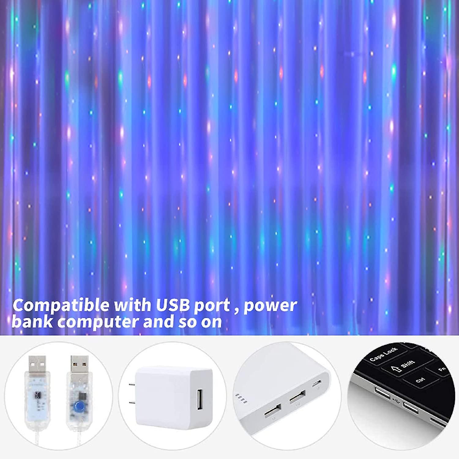 300 LED Curtain Lights Window Fairy Lights 9.8x9.8 ft