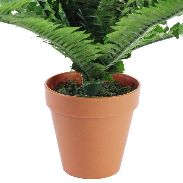 Potted Artificial Green Boston Fern Plant