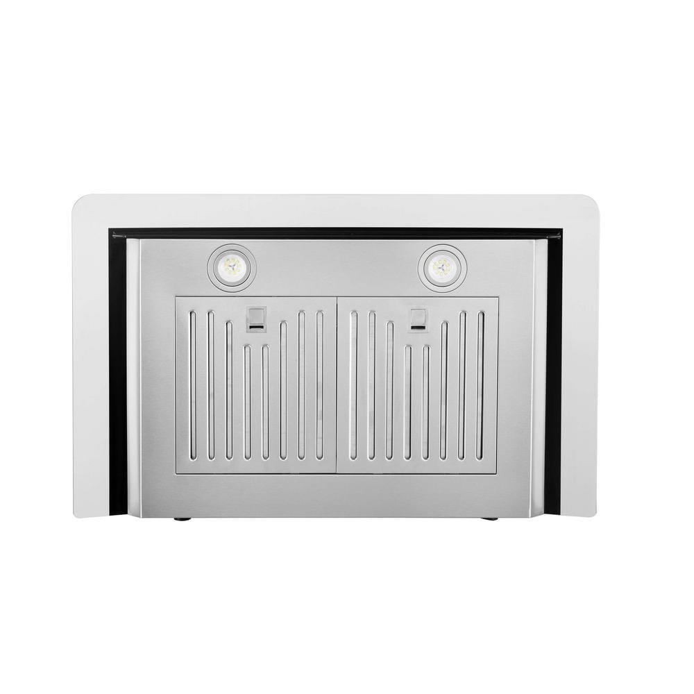 HAUSLANE 30 in Convertible Wall Mount Range Hood with Tempered Glass Baffle Filters in Stainless Steel