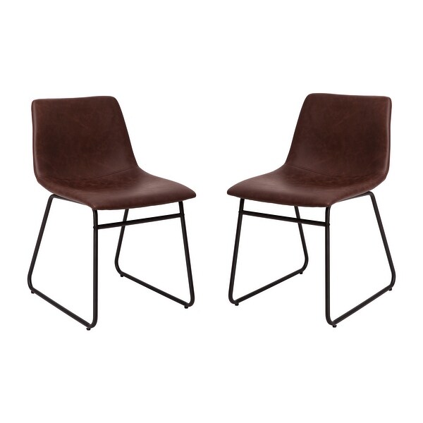 18 Inch Indoor Dining Table Chairs， LeatherSoft Upholstery-Set of 2