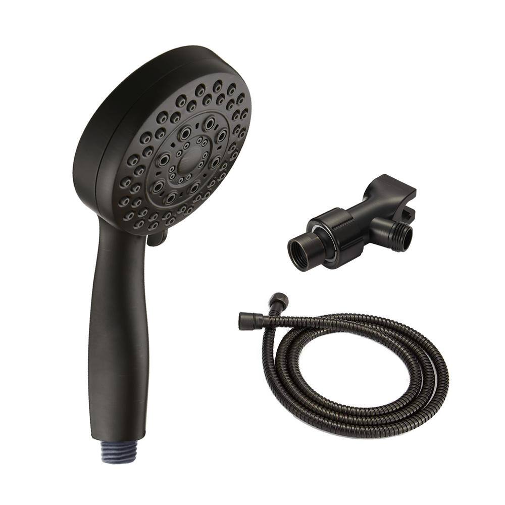 Miscool 5-Spray Patterns with 3.78 in. Single Wall Mount Adjustable Handheld Shower Head in Oil Rubbed Bronze SHMSH105B001ORB