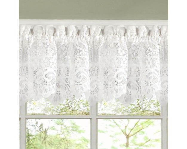 Hopewell Old World Style Floral Lace Kitchen Curtains By Sweet Home Collection