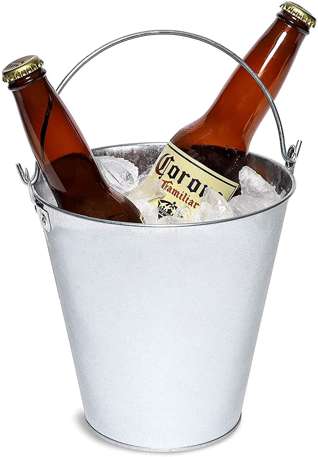 Juvale Galvanized Metal Ice Bucket Pails， 7 Inch， 3 Pack.