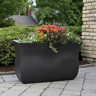 Mayne Valencia 36 in. x 16 in. x 22 in. Espresso Long Polyethylene Planter 5875-ES