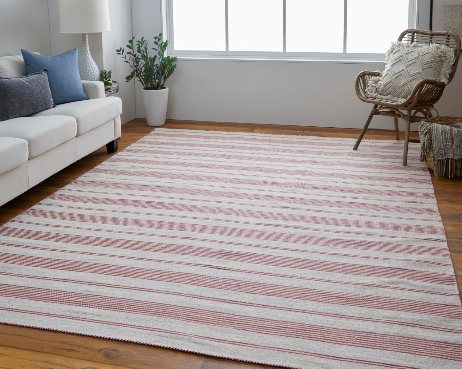 Granberg Hand Woven Stripes Red / Ivory Rug