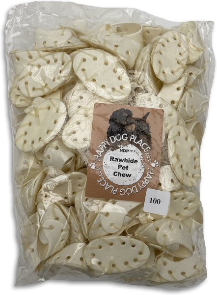 HDP Mini Rawhide Shoes Dog Treats， 100 count