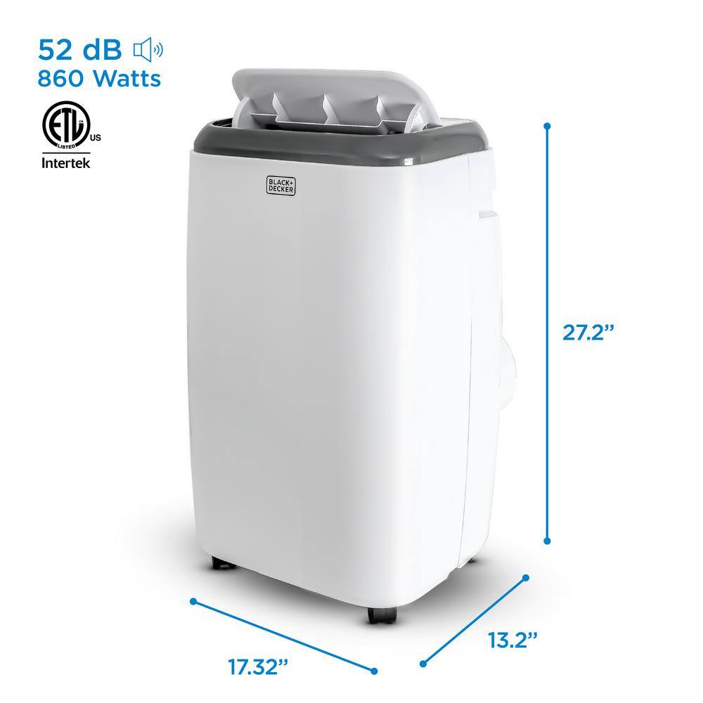 BLACK+DECKER 14000 BTU Cool 11500 BTU Heat 10000 BTU Cool(SACCCEC) Portable Air Conditioner Dehumidifier Heater RemoteWhite BPP10HWTB