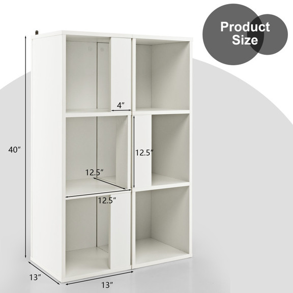 Costway 21865794 3 Tier 6 Cube Freestanding Bookca...