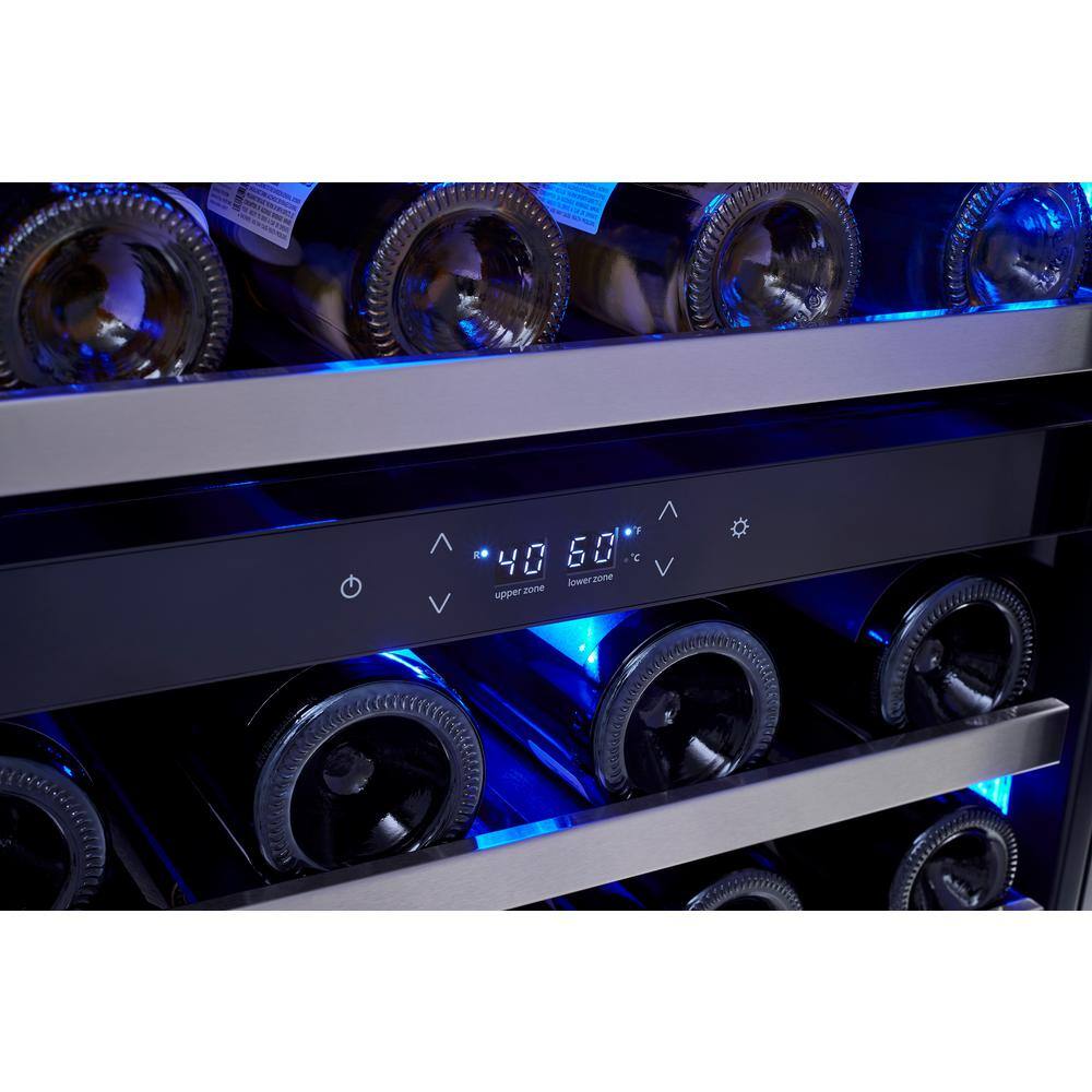 Zephyr 24 in. Dual Zone 45-Bottle Free Standing or Built-In Wine Cooler PRPW24C02AG