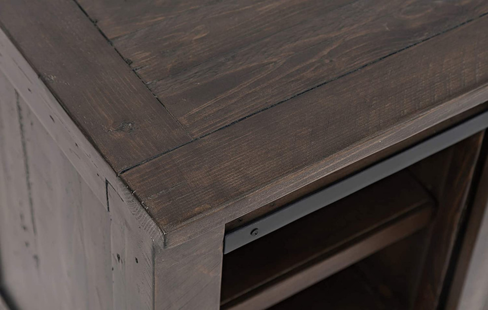 Madison County Reclaimed Pine 60 quotConsole With Barn Door   Rustic   Console Tables   by VirVentures  Houzz