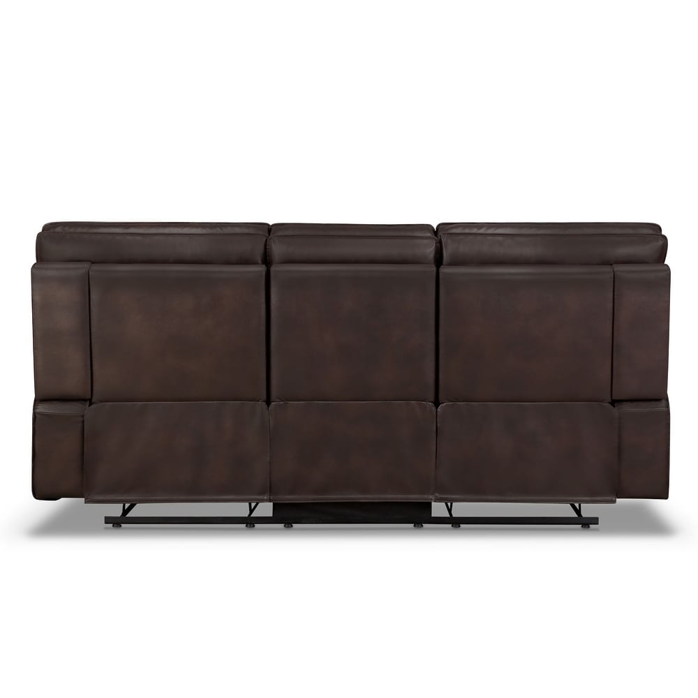 Abbyson Easley Top Grain Leather Dual Power Reclining Sofa