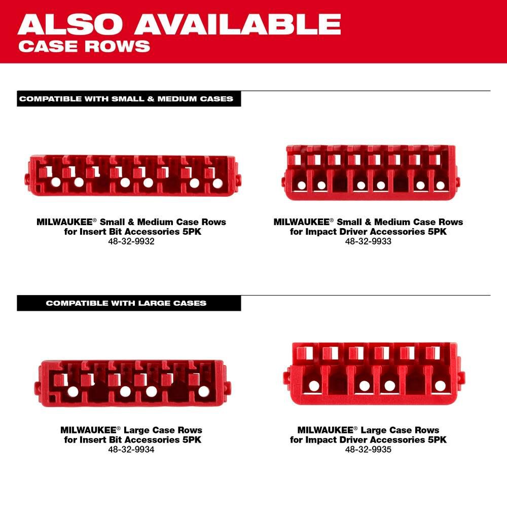 Milwaukee Small and Medium Case Rows for Impact Driver Accessories 5pk 48-32-9933 from Milwaukee