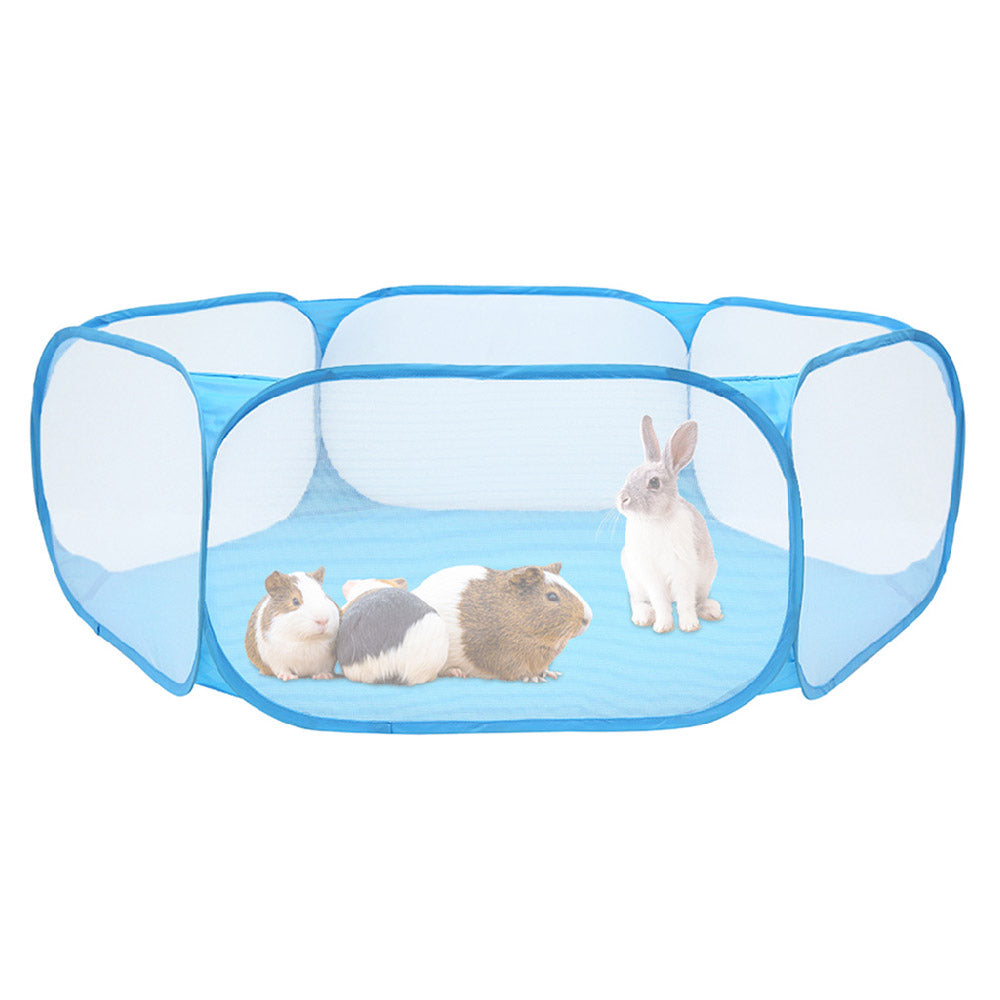 ODOMY Small Animals Cage Tent Kids Play Tent， Breathable and Transparent Pet Playpen Pop Open Outdoor/Indoor Exercise Fence， Portable Yard Fence