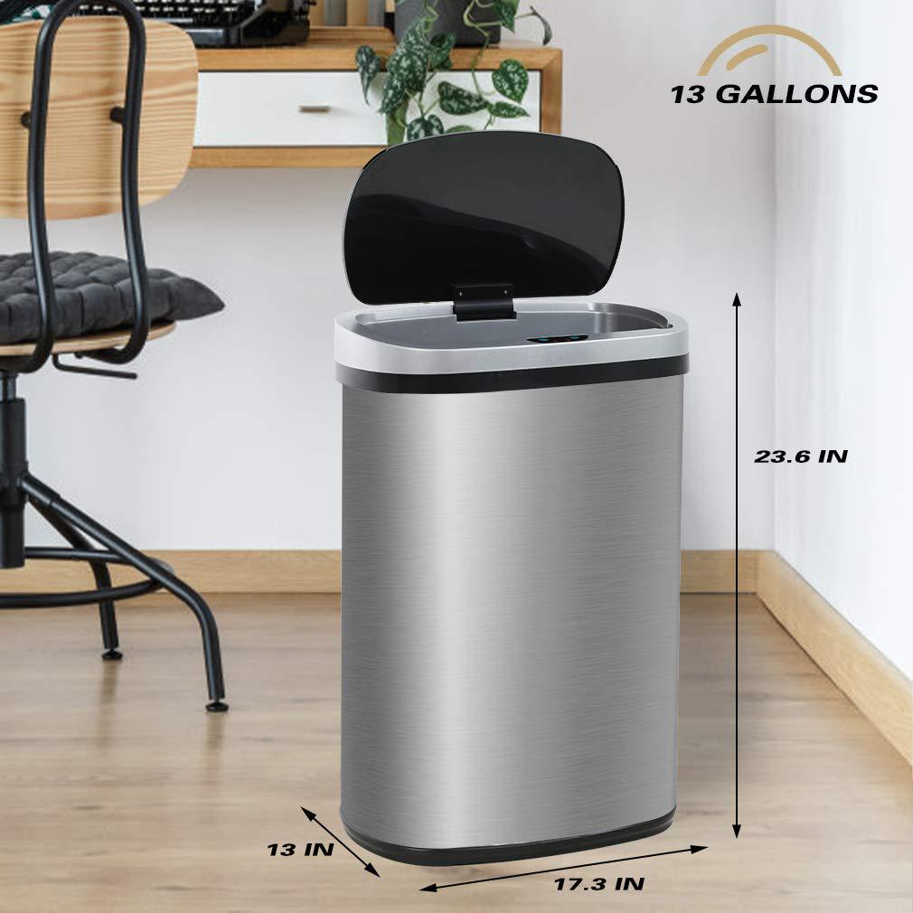 BestOffice Touch Free Sensor Stainless Steel Trash Can 132 Gallon  Crowdfused