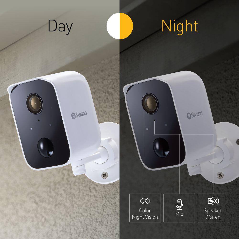 Swann Core Cam Battery Wireless IndoorOutdoor Security Camera White with True Detect Heat and Motion Detection (1-Pack) SWIFICORECAMGL